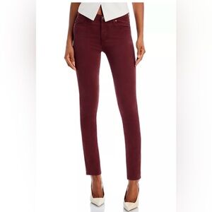 AG Adriano Goldschmied Maroon Cigarette-Leg Pants